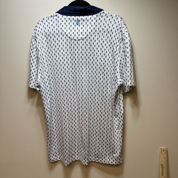 IZOD Golf Polo Shirt Mens L Pineapple Print Active Stretch Tennis Collared Logo - Picture 3 of 5